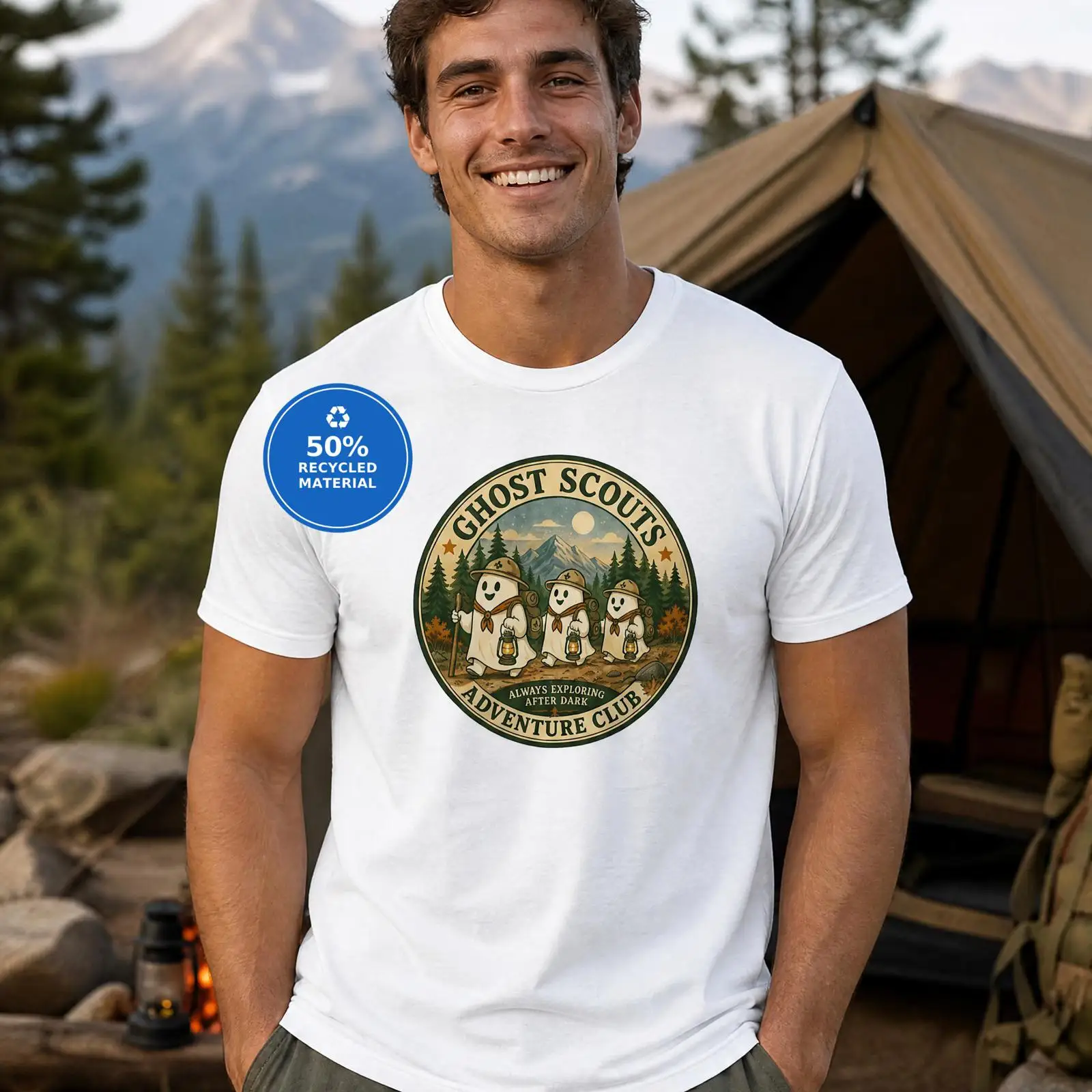 Outdoor Adventure Club - Футболка Ghost Scouts Adventure Club, милая,