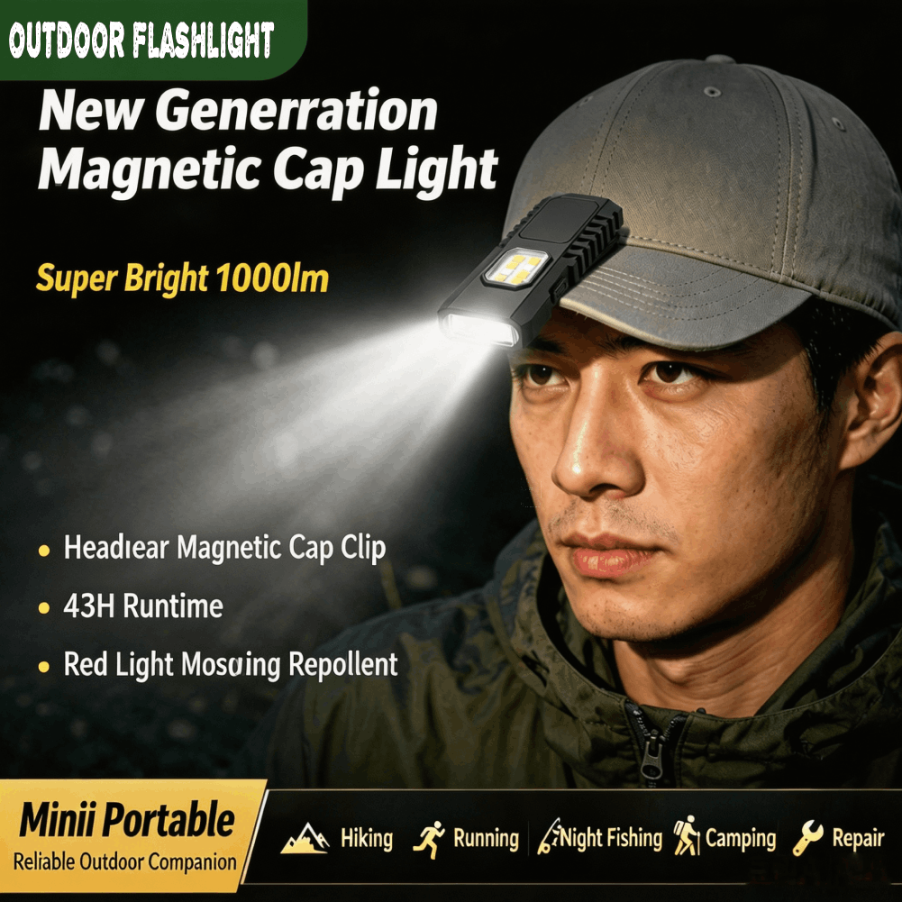 Outdoor Adventures - Многофункциональный USB-перезаряжаемый фонарик-брелок, мини-рабочий фонарь COB,